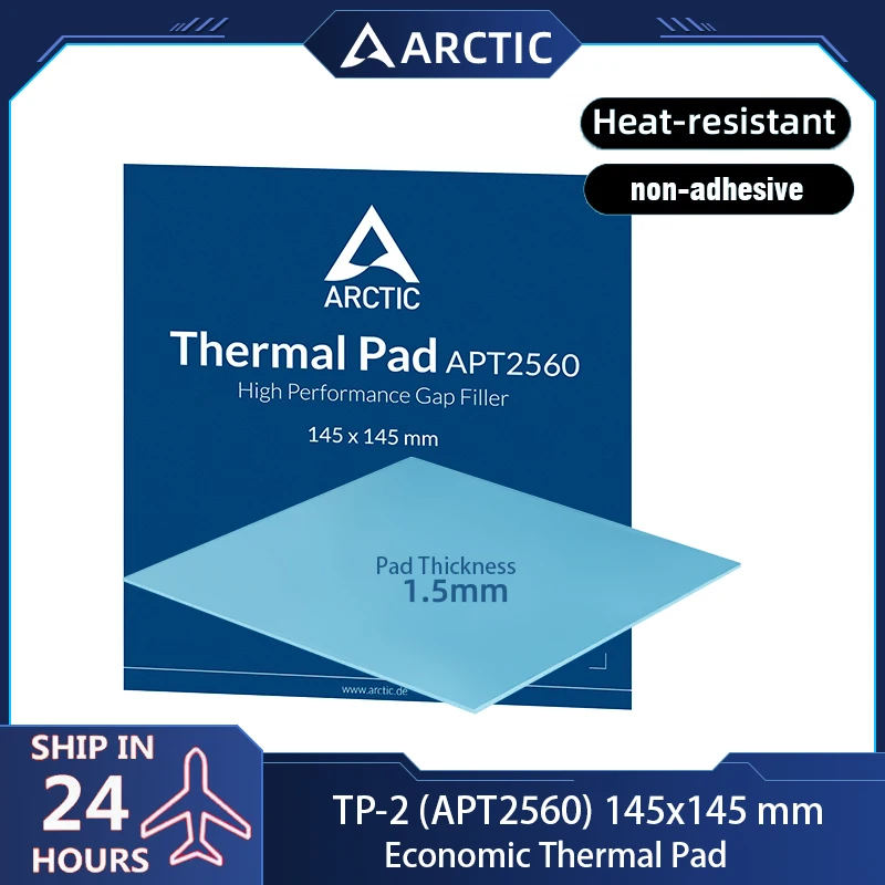 ARCTIC TP-2 (APT2560) - Blue: Economic Thermal Pad, 145 x 145 x 1.5 mm (1 Piece) - Thermal pad, Low Hardness, Ideal Gap Filler