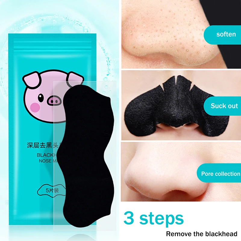 5/15/25/50 pièces charbon de bambou élimination des points noirs nez pores bandes nettoyage en profondeur pores propre acné nez soin masque Patch peau lisse
