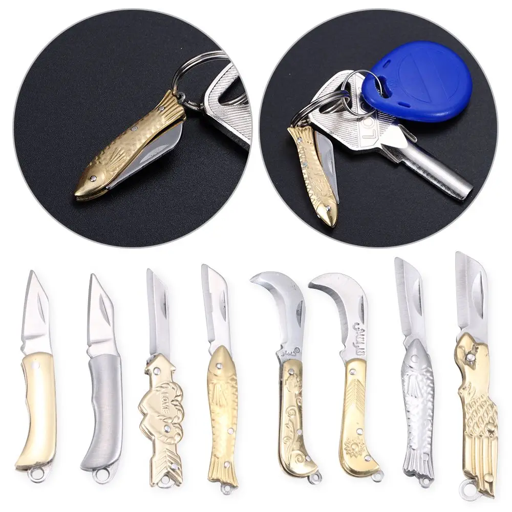 Self Defense Tool Carton Opener Paper Knife School Office Supplies Keychain Mini Folding Knife Skin-Peeler Multifunction