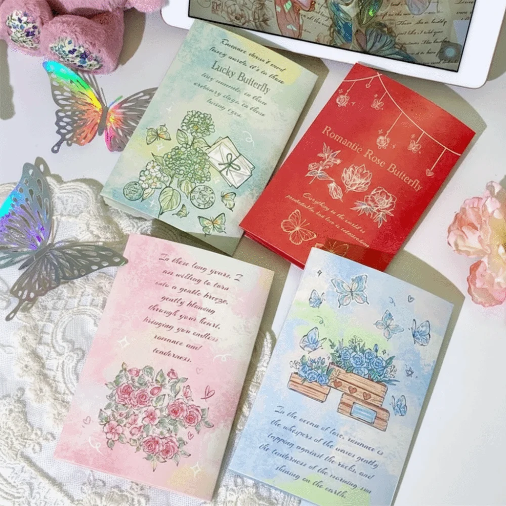 

Handmade 3D Butterfly Greeting Card Beautiful Design with Envelope Blessing Card Creative Romantic Vintage Foldable Card