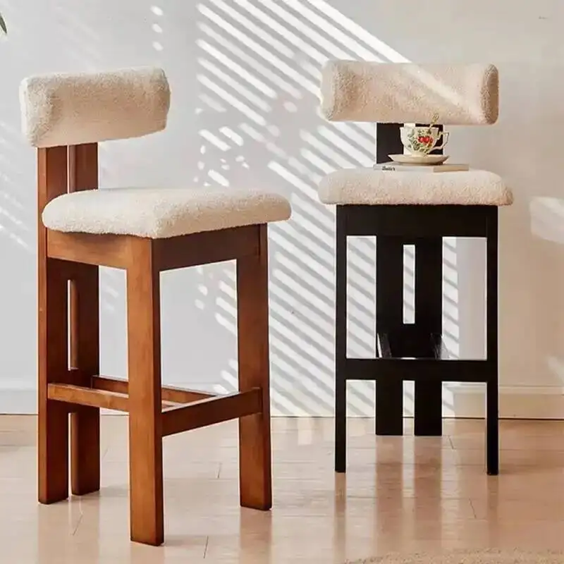 

Nordic Minimalist Wood Bar Bar Stools With Back Nordic Chairs Comfortable Modern Ergonomic Taburete Altolounge Suite Furniture