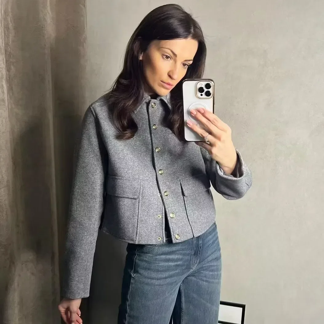 Blazer en cachemire imbibé pour femme, vêtements en laine optique, veste chaude, manteau décontracté pour fille, vêtements de travail d'affaires, chaud, hiver