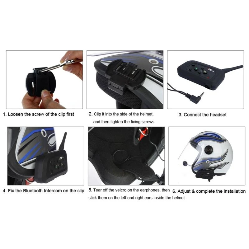 P5ED Motorcycle Bluetooth-compatible Helmet Intercom Clip Mounting Bracket for V4