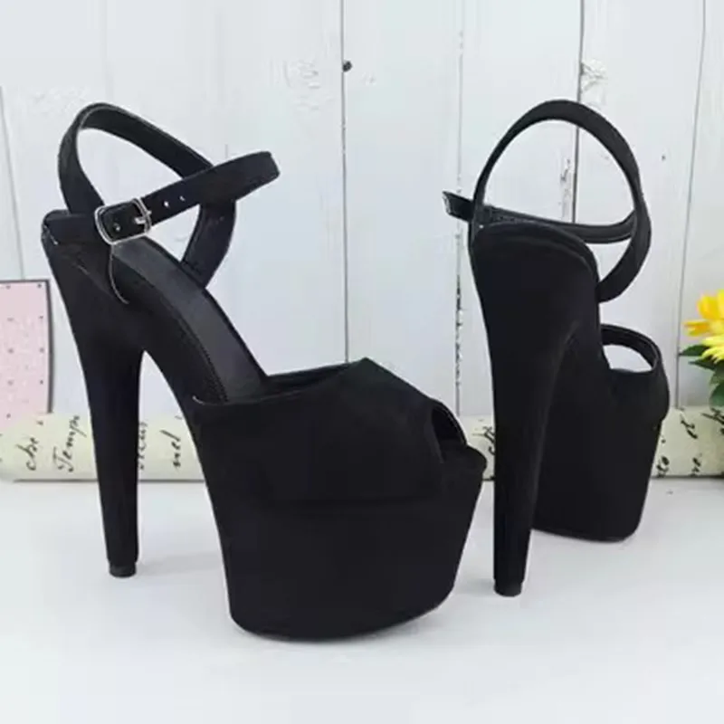 

Women's 20CM/8inches Suede Upper Plating Platform Sexy High Heels Sandals Pole Dance Shoes 030