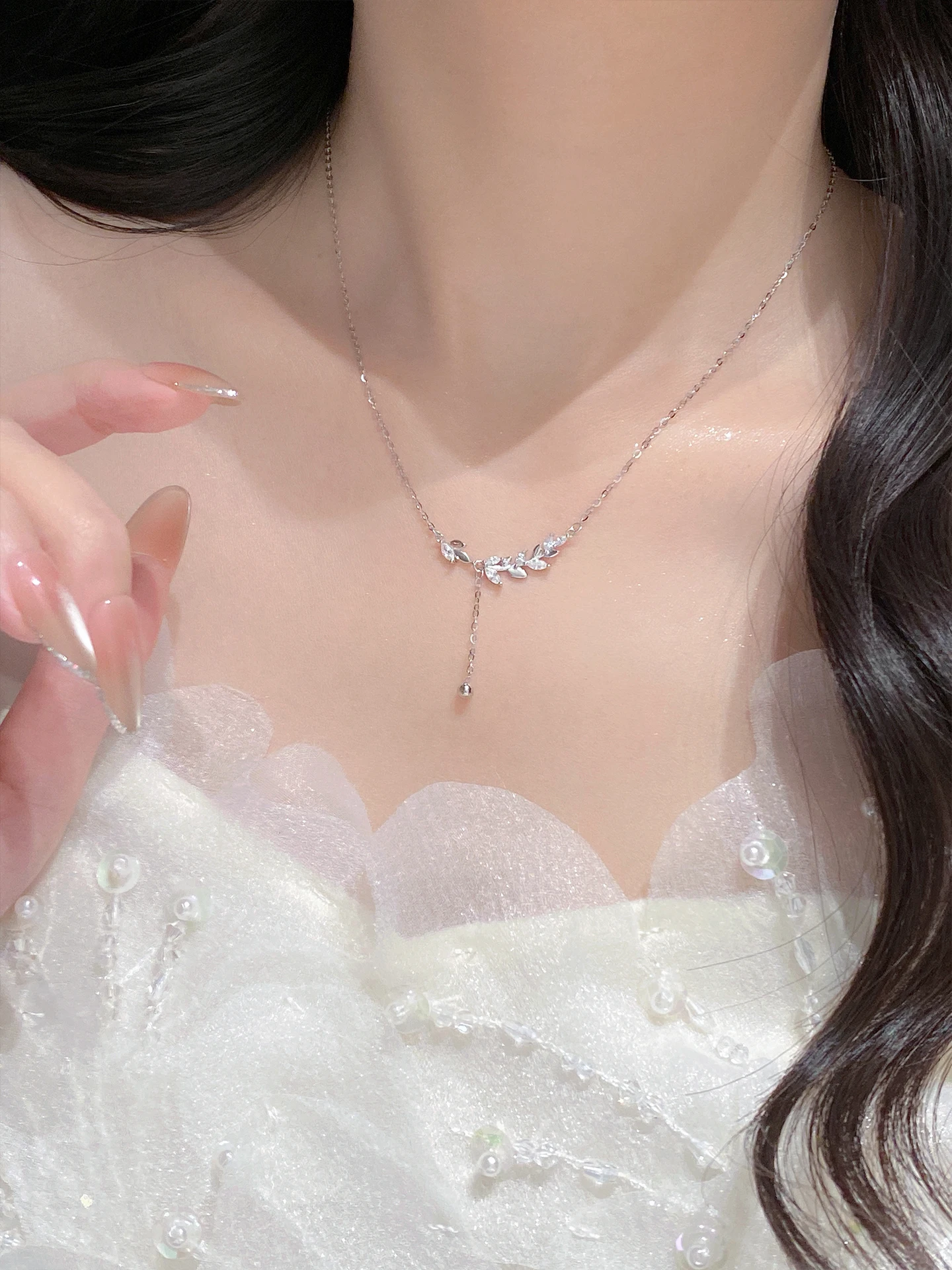 pure-silver-999-women's-necklace-modern-style-birthday-gift-for-girlfriend-friend-lockbone-chain-zircon-stone-silver-color