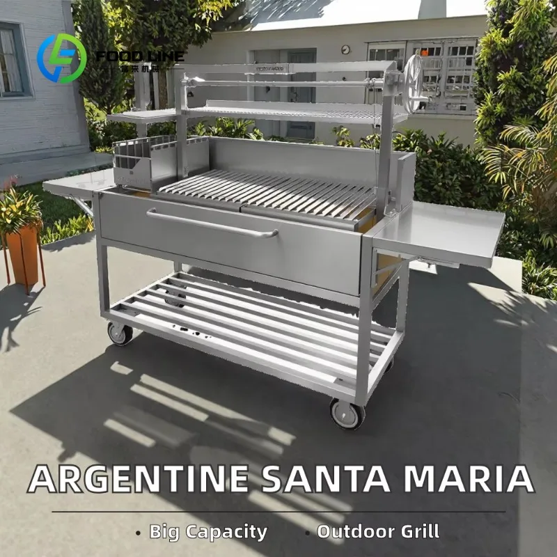 customized parrilla grill gaucho charcoal bbq grill heavy metal frame adjustable cooking surface for commercial catering venue