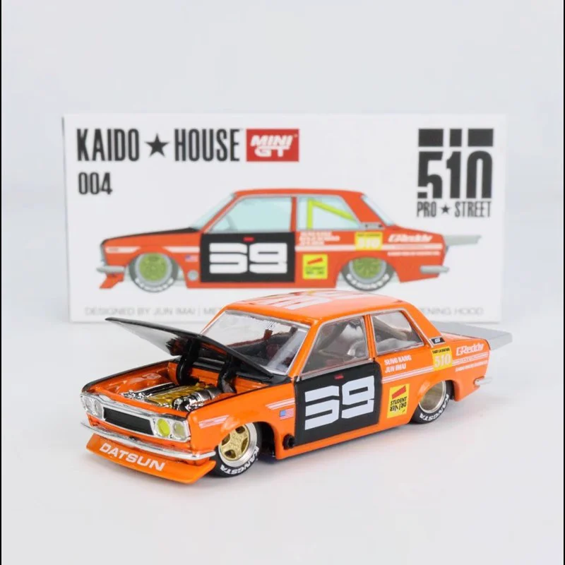 Nuevo en Stock Tsm Mini Gt Kaido House 1:64 Dartsun 510 aleación de simulación miniatura modelo de coche de fundición juguete para regalo personalizado para niños