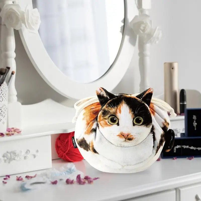 Borsa cosmetica a forma di gatto borsa di bellezza multifunzionale borsa per il trucco da viaggio per donna di grande capacità antipolvere