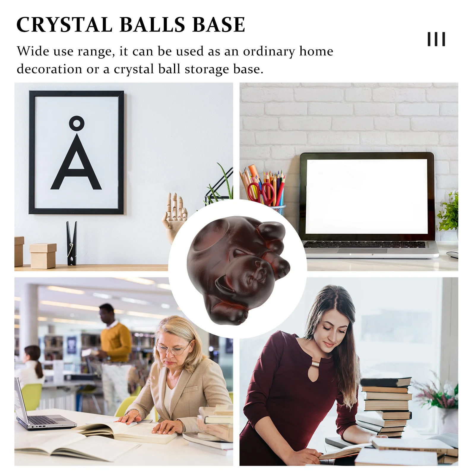 

Decorative Crystal Ball Base Resin Cat Stand Sphere Holder Home Office Cat Figurine Crystal Sphere Display Stand