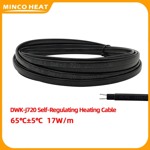 Minco Heat 17w/m 1~50 metros Cable calefactor autorregulable impermeable 65 ° C previene el sistema de rastreo de calor y congelación de tuberías
