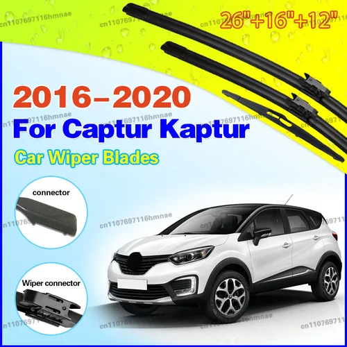 Imagen 1 del producto Juego de 3 limpiaparabrisas delanteros y traseros para Renault Captur Kaptur 2020 2019 2018 2017 2016 26""16""12""