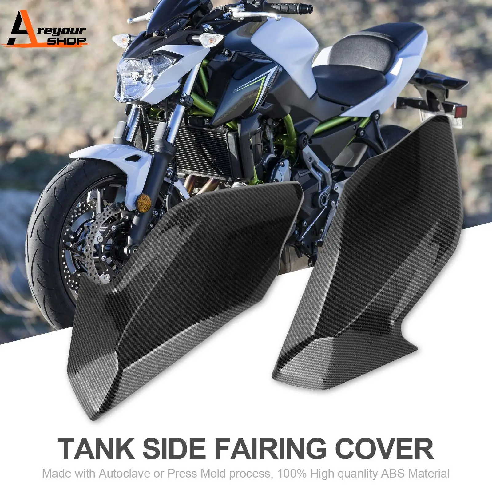 

Areyourshop Front Side Tank Gas Trim Fairing Panel Cowl For Kawasaki Z650 2017 2018 2019 Motorcycle Parts