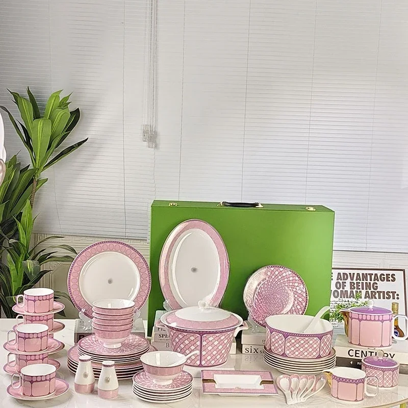 Tableware 58 Pieces 43 Pieces Set Rice Bowl Western Food Plate Coffee Set Household Housewarming Gift