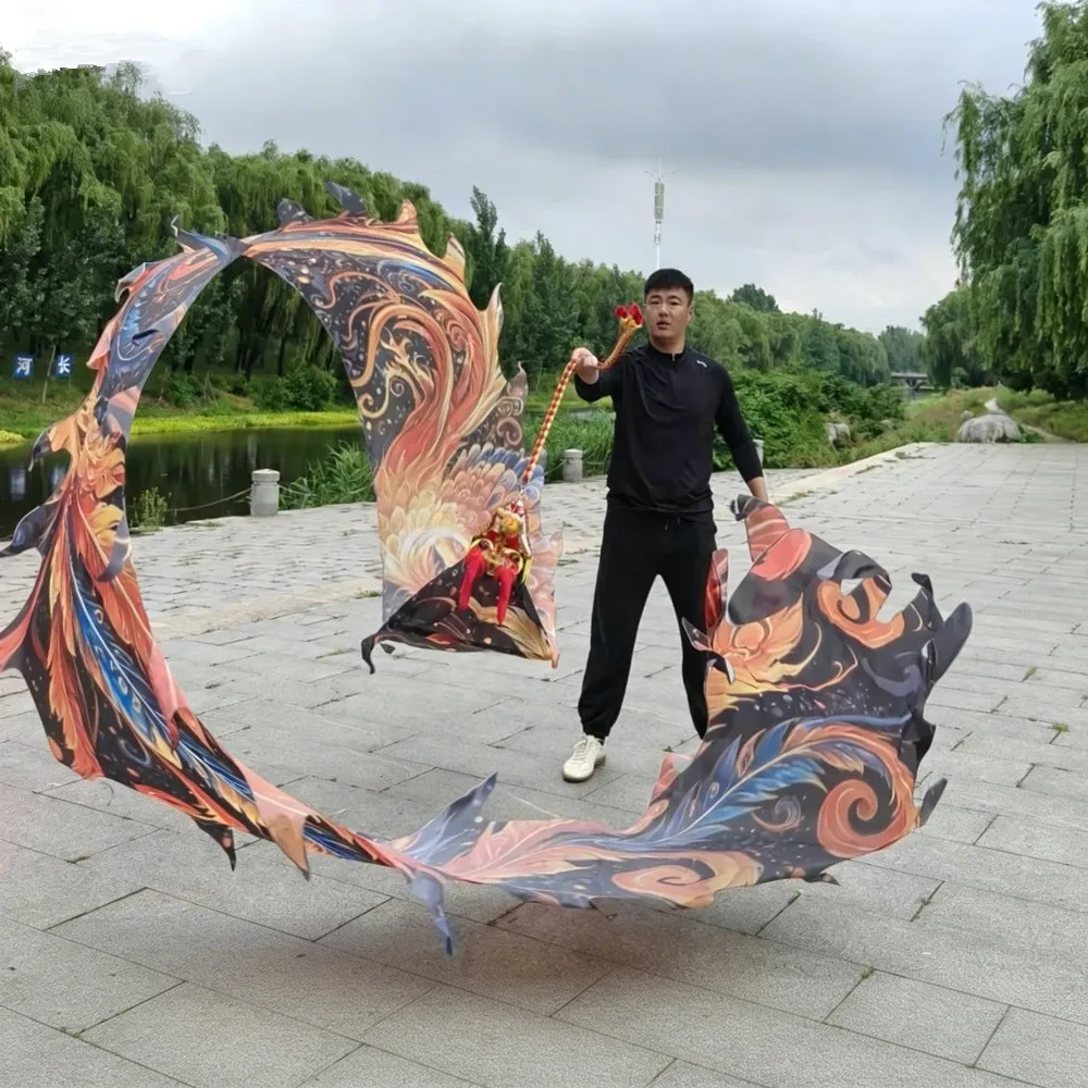 

8m Chinese Fitness Dragon Dance Products For Adults Steel Frame Head Washable Tail Festival Stage Performance (Widen 80cm)