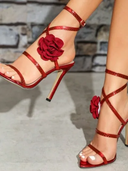 

Красные босоножки на шпильке, женские модные туфли на тонком высоком каблуке Crossbody oes, женские туфли из ПВХ с интерфейсом Fi Mouth, резиновая подошва