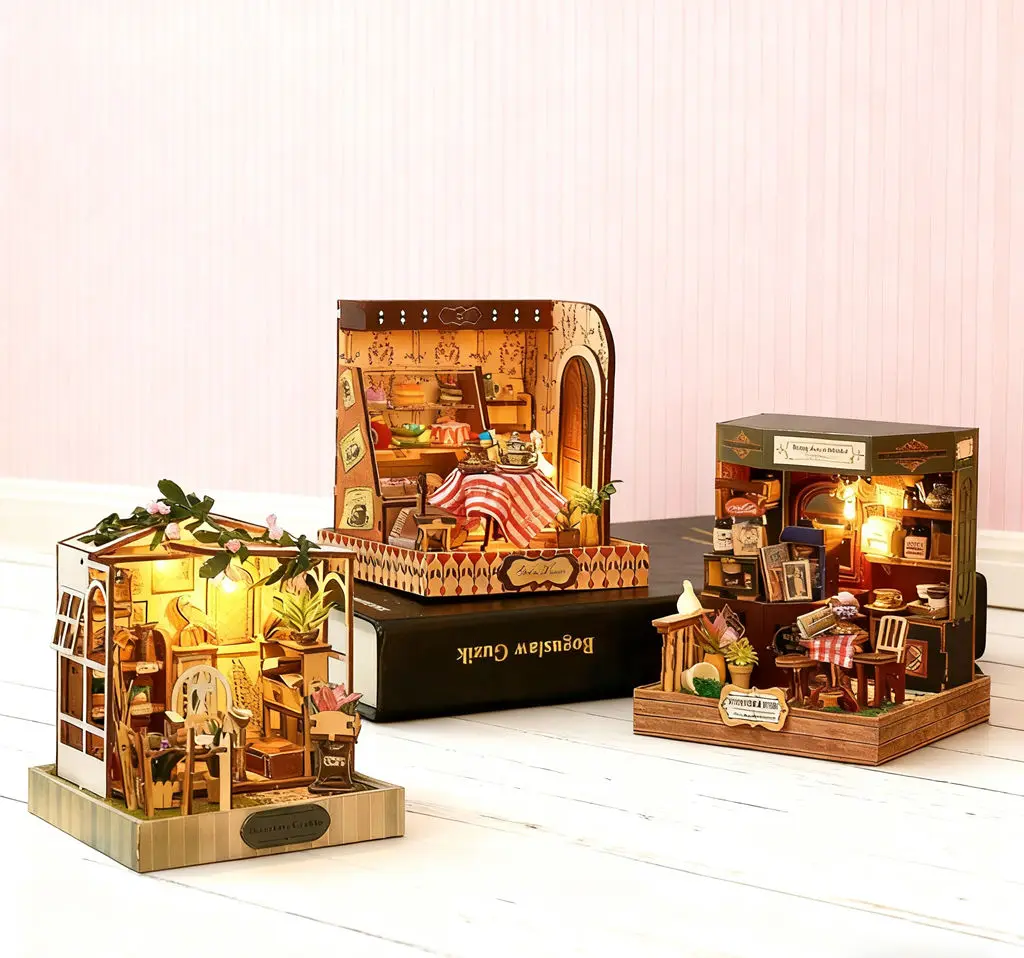 

Набор кукольного домика «сделай сам» в винтажном стиле: мини-мебель, аксессуары для кукольного домика и декор сцены, подарок на день рождения из дерева