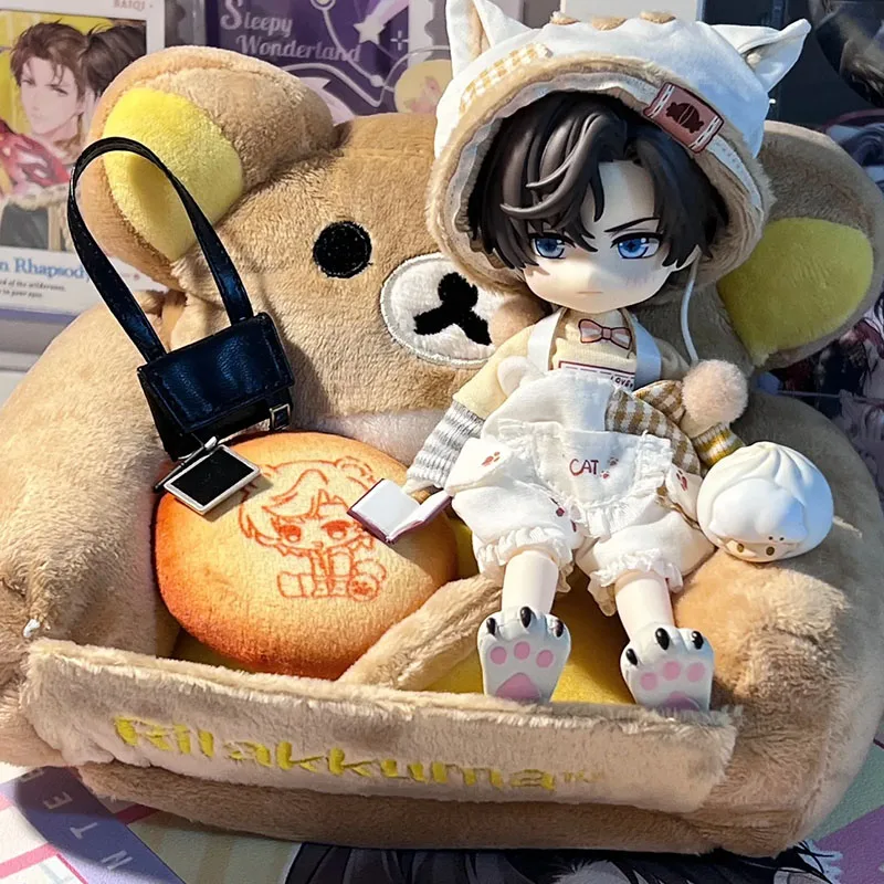 Kawaii Rilakkuma Pluche Pop Opbergmand Pluche Bank Pop Anime Leuke Studentenslaapzaal Desktop Diversen Opslag Meisje Geschenk Speelgoed