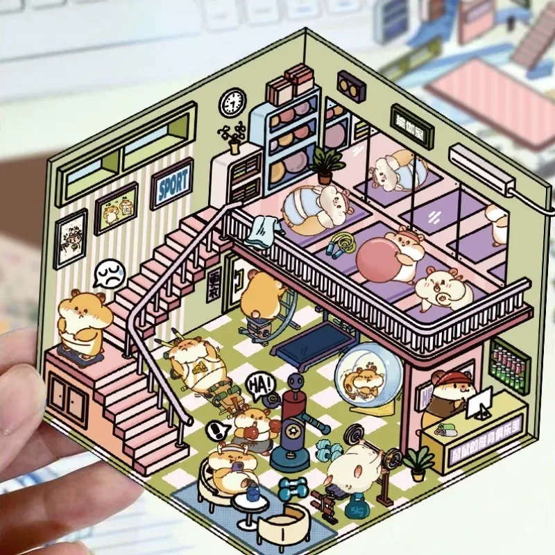 DIY Anime Room Landscaping Sticker Fun Decompression Children's Handicraft Game Stacking Decals Cute Little House Life Stickers