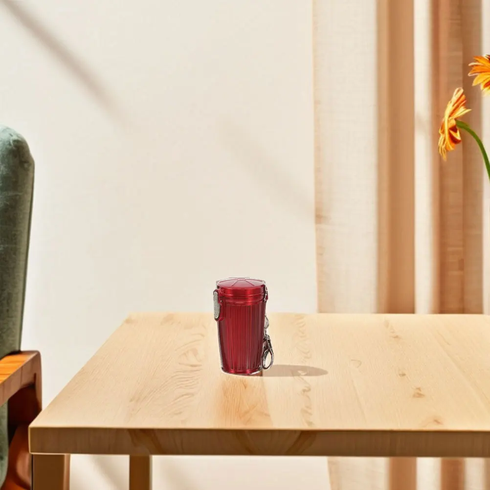 2 قطعة منفضة سجائر محمولة جيب صغير مع سلسلة المفاتيح غطاء محكم الغلق للتخييم في الهواء الطلق السفر سيارة استخدام حاوية تخزين الرماد قابلة لإعادة الاستخدام