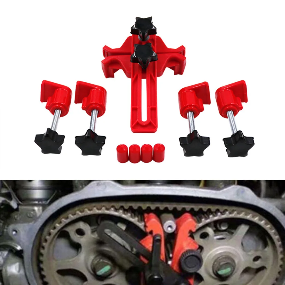 Dual Twin Cam Clamp Engine Timing Camshaft Locking Tool Sprocket Gear Kit Red Locking Tool Sprocket Gear Fixing Kit