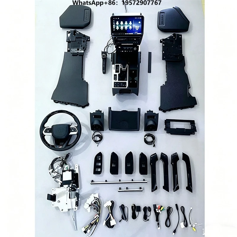 LC250 Style Interior Refit Kit for  FJ150 LC150 2010-2018 Center Console & Steering Wheel Assembly