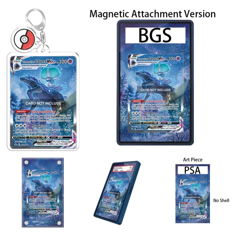 Porte-clés en acrylique recyclable pour présentation d'art Pokémon Chilling Reign Shadow Rider Calyrex VMAX, idéal pour les fans d'anime et comme cadeau