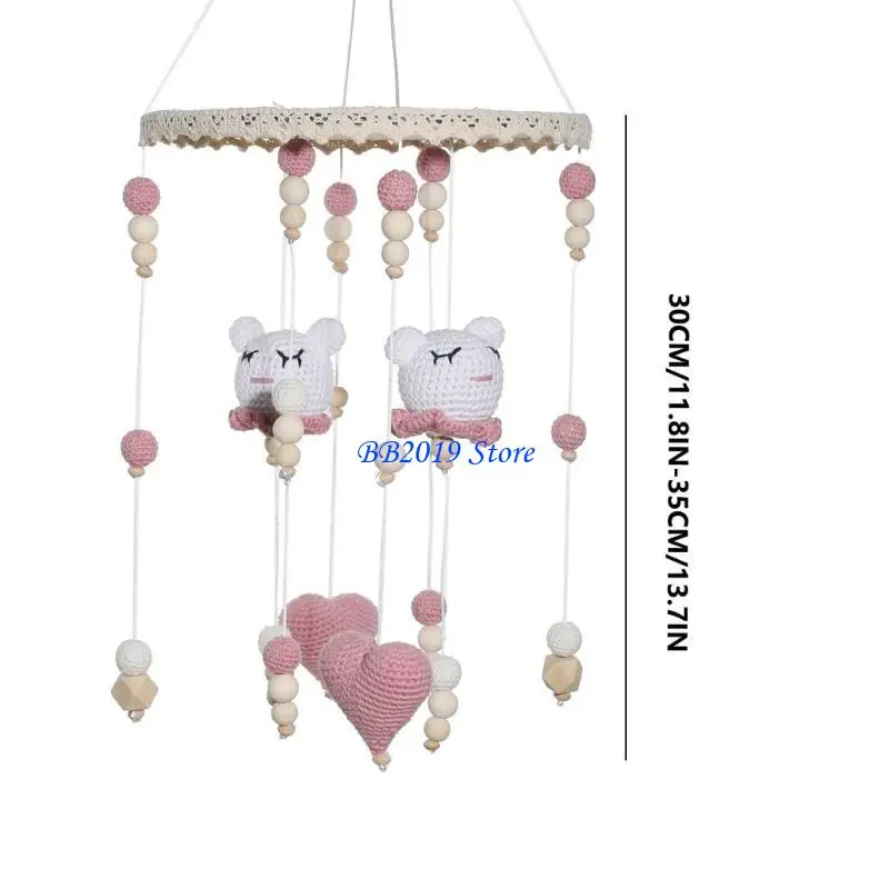 Q0KB Rotate Rattle Toy Crib Mobile Toy Cartoon Pendant Baby Crib Music Toy Pushchair Mobile Teether Toy Nursery Room Supply