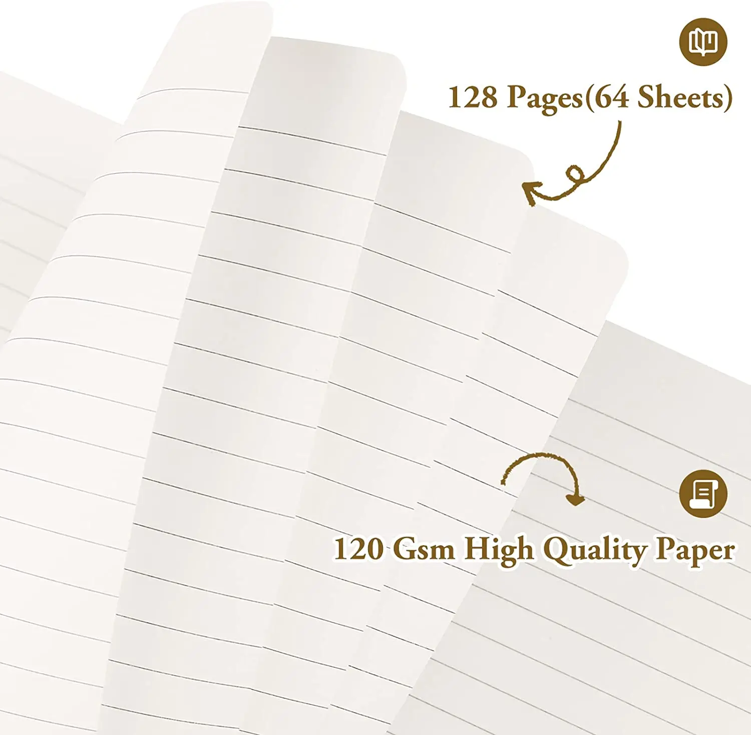 Notebook Journal Hard Cover, Ruled/Blank /Dotted Premium Thick Paper with Fine Inner Pocket,  Faux Leather for Journaling Writin