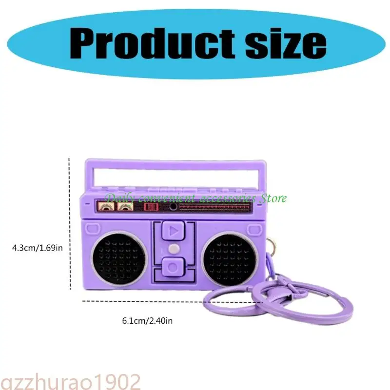 97QB Creative Recorder Keychain Retrô Keychain Player para Playback Música Portable Keychain Pingente Decorative Decorative