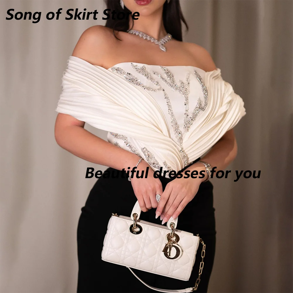 Luxury Evening Dress Customized Crystals Off The Shoulder Mermaid Wedding Party Gowns for Women Modest Formal Party Dresses Long image 5