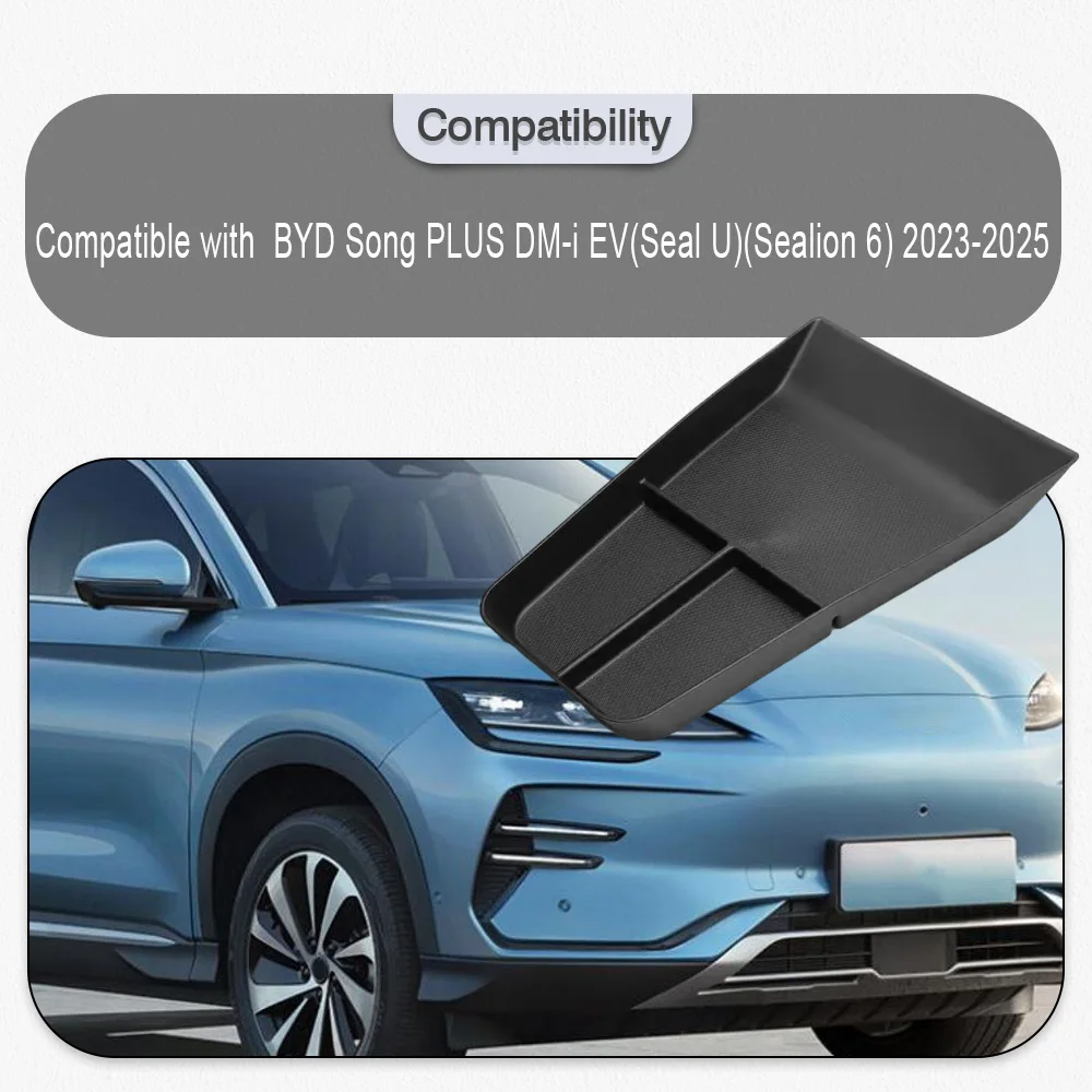 

Для BYD Song PLUS DM-i EV (Seal U) (Sealion 6) 2023 2024 2025: Органайзер-лоток для центральной консоли автомобиля, ящик для хранения, подлокотник, аксессуары