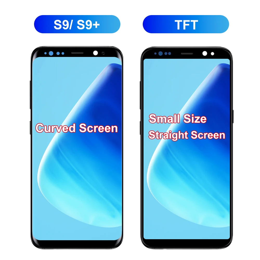 S9+ S9 Plus G965 G965F TFT Screen Replacement for Samsung Galaxy S9 G960F G960F/DS LCD Display Touch Screen Digitizer with Frame