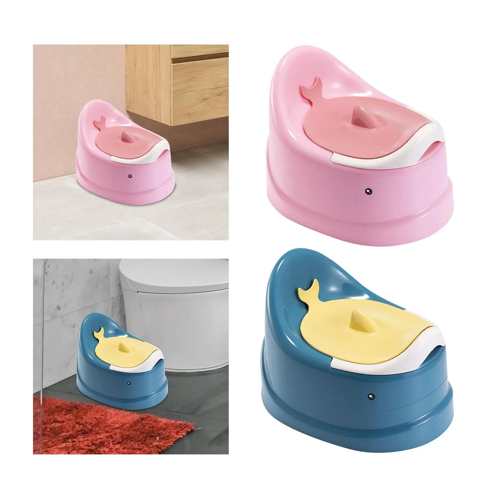 Orinal de entrenamiento para ir al baño, fácil de limpiar, antideslizante, portátil, interior, Adorable para niños pequeños, niñas, niños, orinal para bebé, asiento para orinal para niños