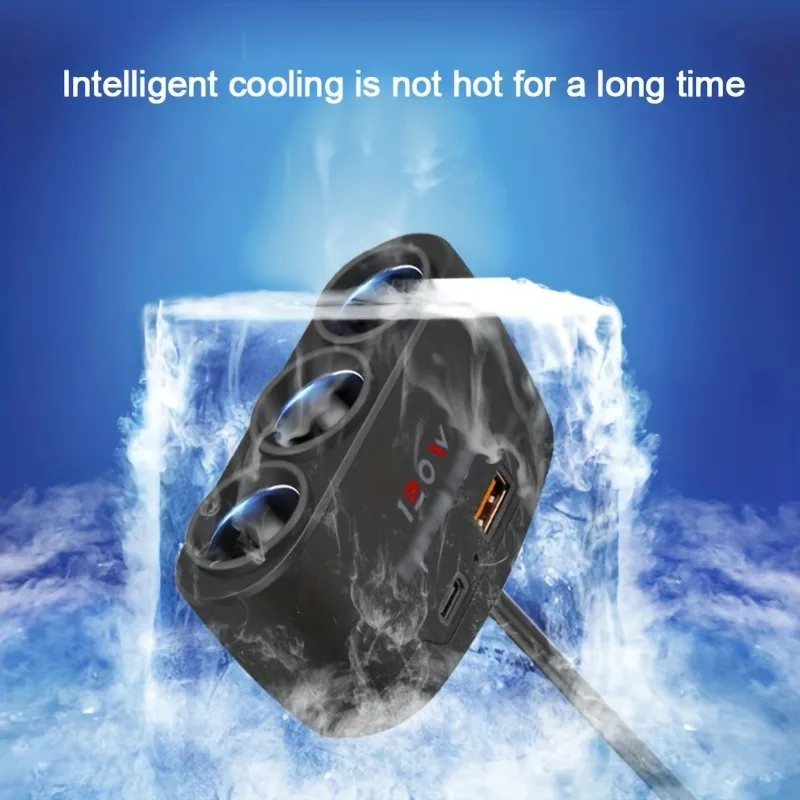 อะแดปเตอร์ชาร์จไฟในรถยนต์ 3 in 1 ช่องเสียบ USB คู่ 120W ตัวแยกช่องจุดบุหรี่ในรถยนต์ 12V 24V ชาร์จเร็ว สำหรับโทรศัพท์มือถือ กล้องติดรถยนต์ DVR GPS