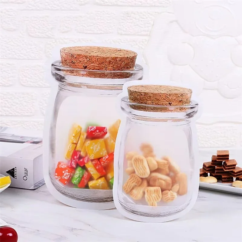 

50/100PCS Mason Jar Bottle Wooden Lids Packaging Bag DIY Cocoa Tea Matcha Powder Candy Snack Spice Coffee Sugar Storage Pouches