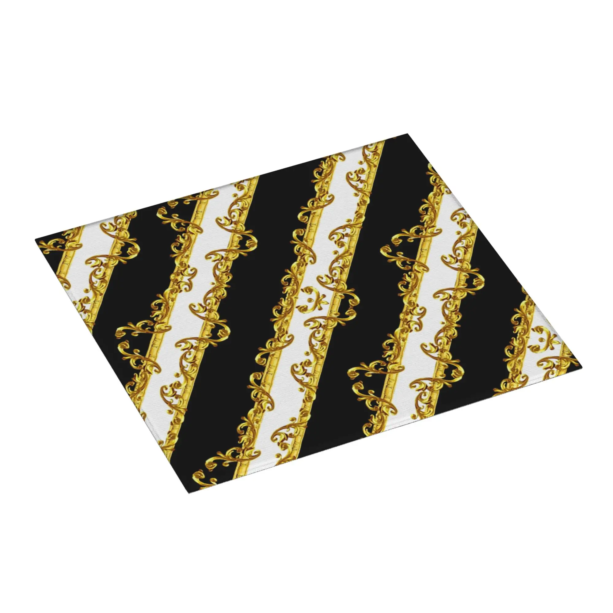 Greek Ornament Baroque Prints GoldenMeander Meandros Absorbent Barware Tableware Oil Proof Reusable Drying Mat For Kitchen