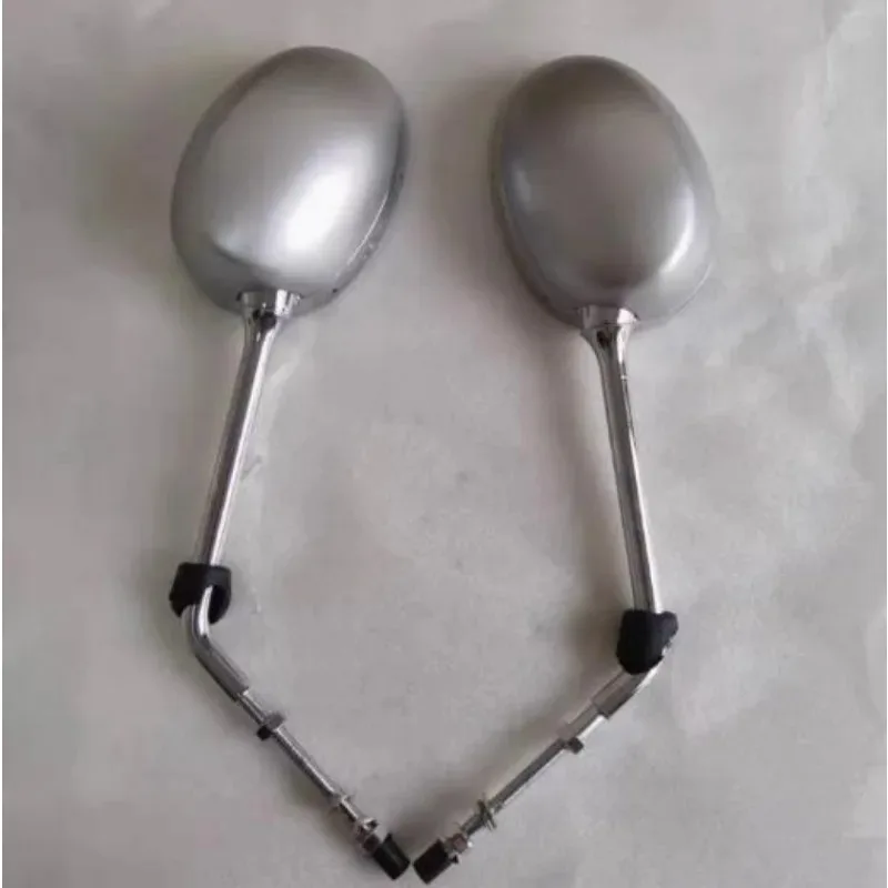 2 قطعة لبيجو دراجة نارية جانغو مرآة الرؤية الخلفية أسود رمادي كروم #2