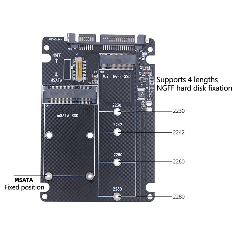 SATA 60Gbps Ke M2 NGFF SATA SSD MSATA SSD Adapter MSATA Ke SATA M.2 NGFF Ke SATA Hard Disk Adapter Board
