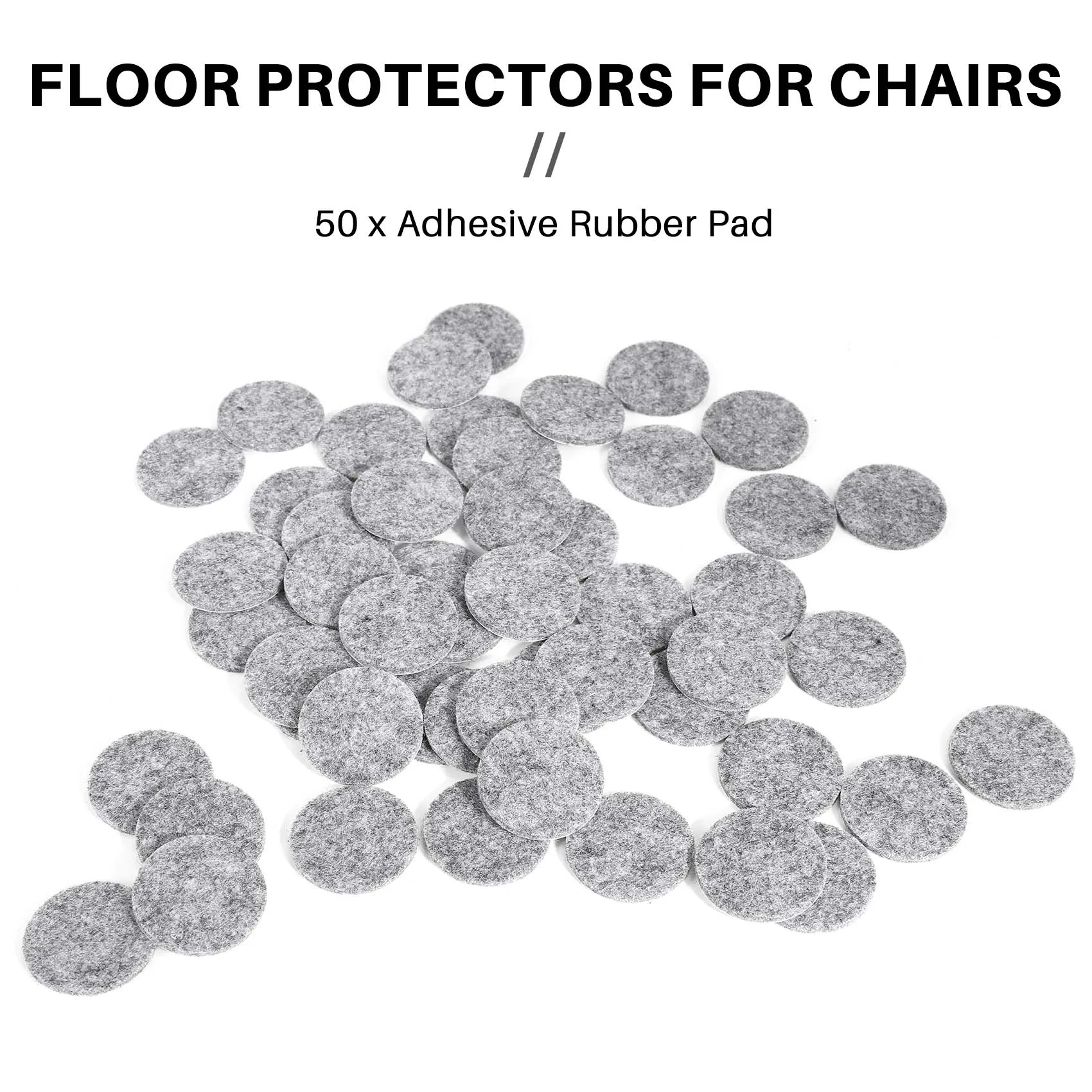 50Pcs Round Shaped Table Chair Furniture Leg Felt Mat Pad Gray