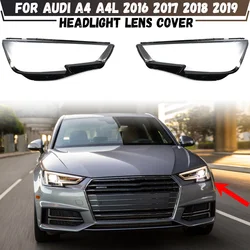 For Audi A4 A4L 2016 2017 2018 2019 Headlight Lens Cover Car Front Headlamp Cover Clear Shell Transparent Lampshade