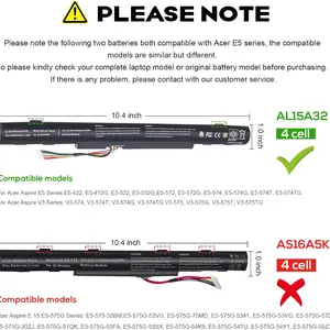 Batterie von Acer Aspire, AL15A32, E5-422, E5-573, E5-573G, E5-573T, E5-522, E722, E5-473G-561X, Hochleistungs, neue, neue 10 Hauptverkauf Batterie Acer F5 - №5