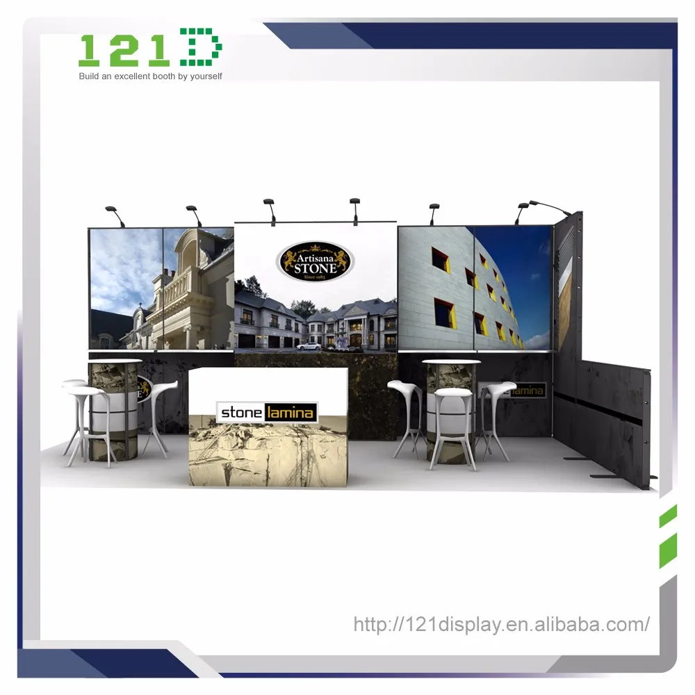 Présentoir modulaire de cabine d'exposition commerciale en aluminium de cabine d'émission commerciale 10x20