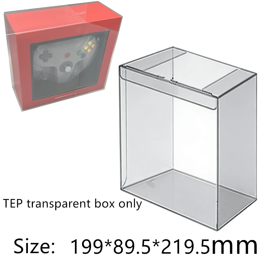Caixa Protetora Transparente para Controle Sem Fio N64 Switch Online, Estojo de Armazenamento TEP para Caixas de Coleção, Capa Transparente para Exibição de Jogos
