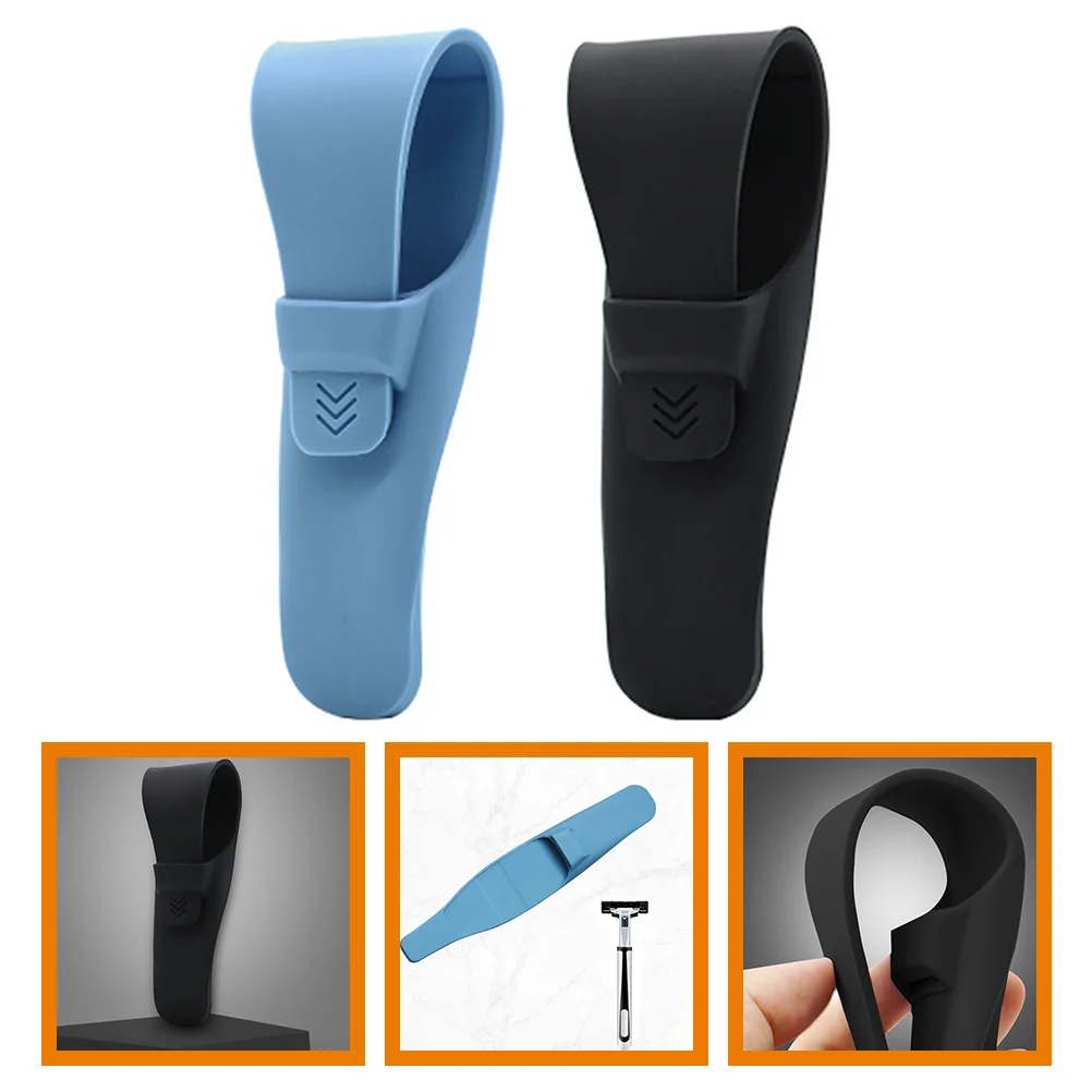 2 Pcs 커버 실리콘 케이스 화이트 면도기 여행 보호 가방 경량 휴대용 야외 안전 소재 부드러운