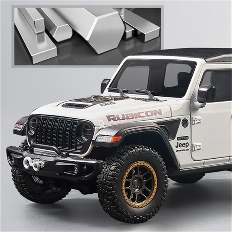 Fonde sotto pressione 1:18 Jeeps Wrangler di grandi dimensioni Rubicon modello di auto in lega Fonde sotto pressione in metallo fuoristrada modello di auto suono luce giocattoli regalo