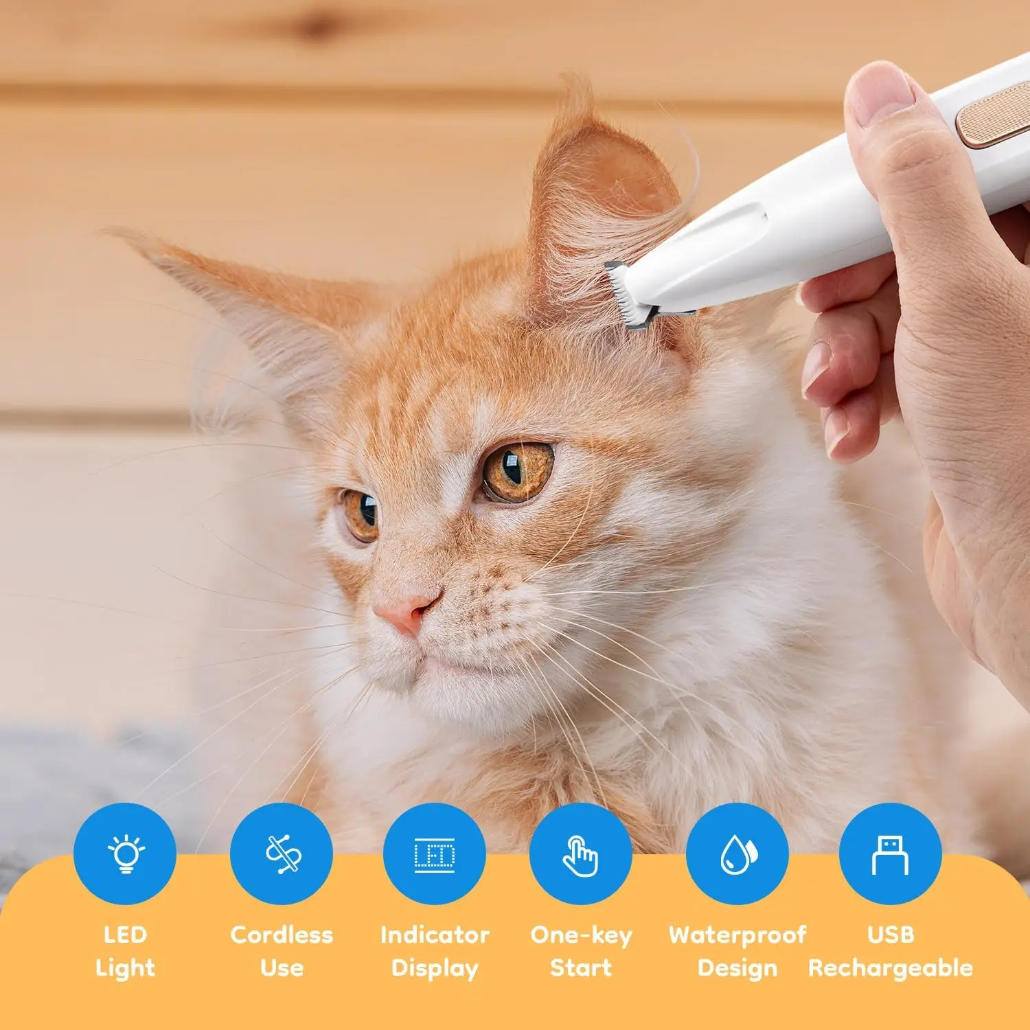 Home Pet Electric Clipper, USB Charging Cat and Dog Hair Trimmer, Suitable for Trimming Pet Eye, Ear, Face, and Buttocks Hair