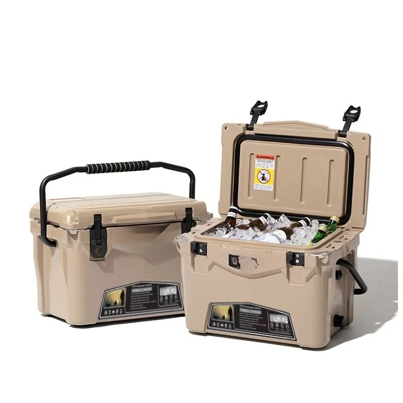 

China's newly designed camping rolling plastic cooler box mini size PE plastic cooling equipment
