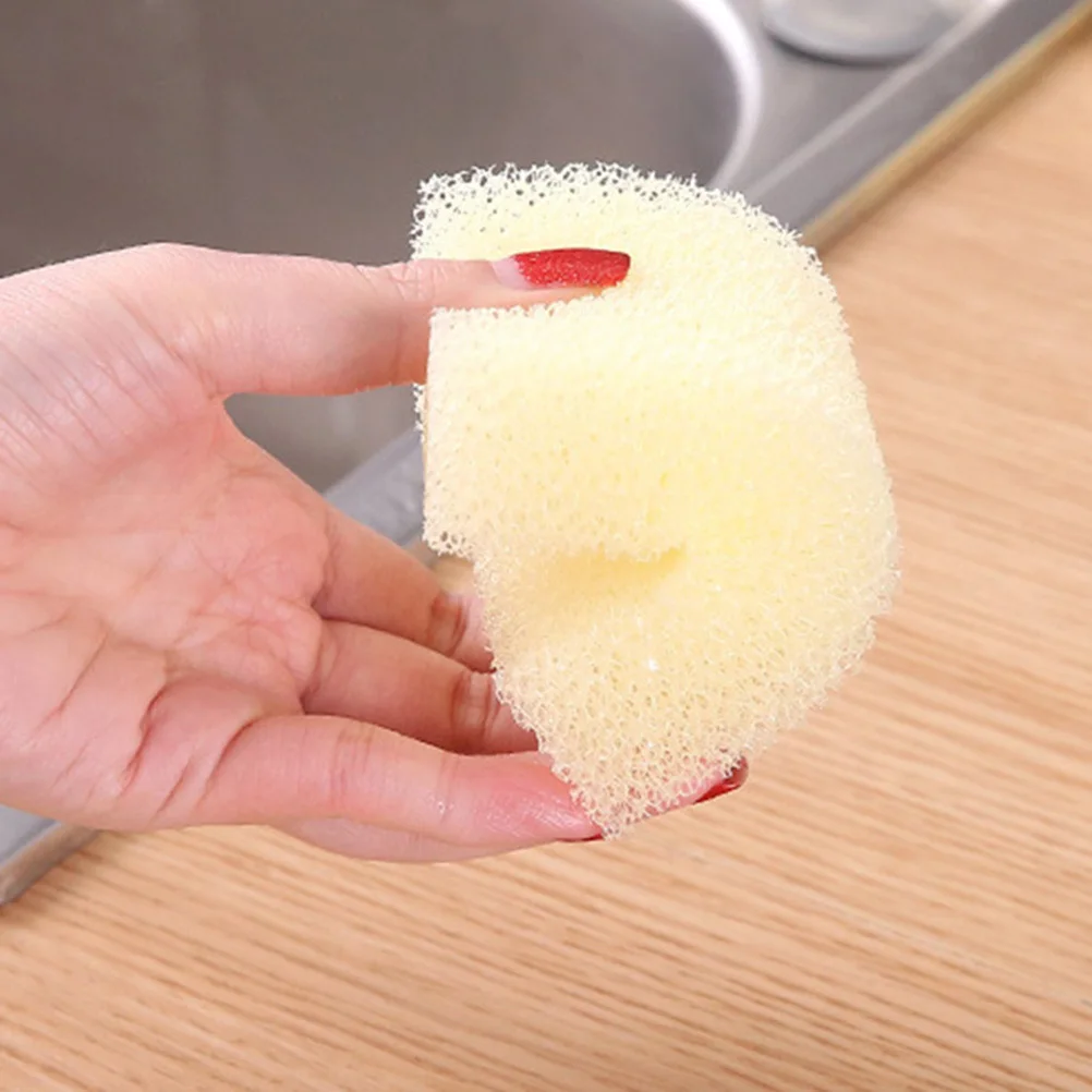 

2Pcs Kitchen Cleaning Sponge Brush Heavy Duty Imitation Loofah Wash Sponge Multi Purpose Scrubber for Dishes Faucets Sink Stove