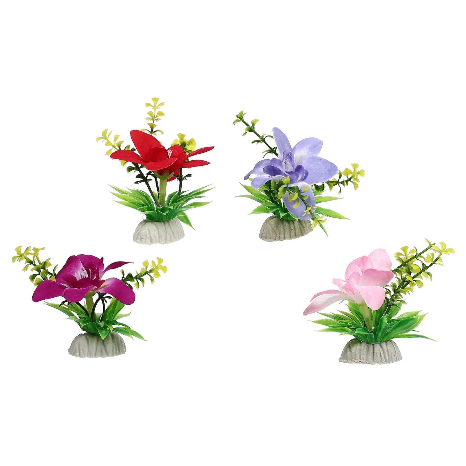 4 Pcs Sushi Decoration Flower Plate Decorative Ornament Plants Adornments Artificial Decors Flowers Fake Hotel Supplies Sashimi