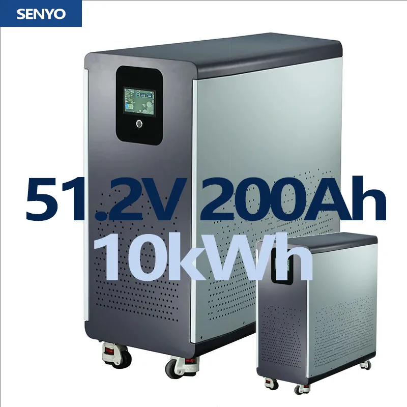 Mobile Energy Storage Battery 48V 51.2V 200Ah 10kWh LiFePO4 Battery with LCD Screen for Solar Energy Storage System
